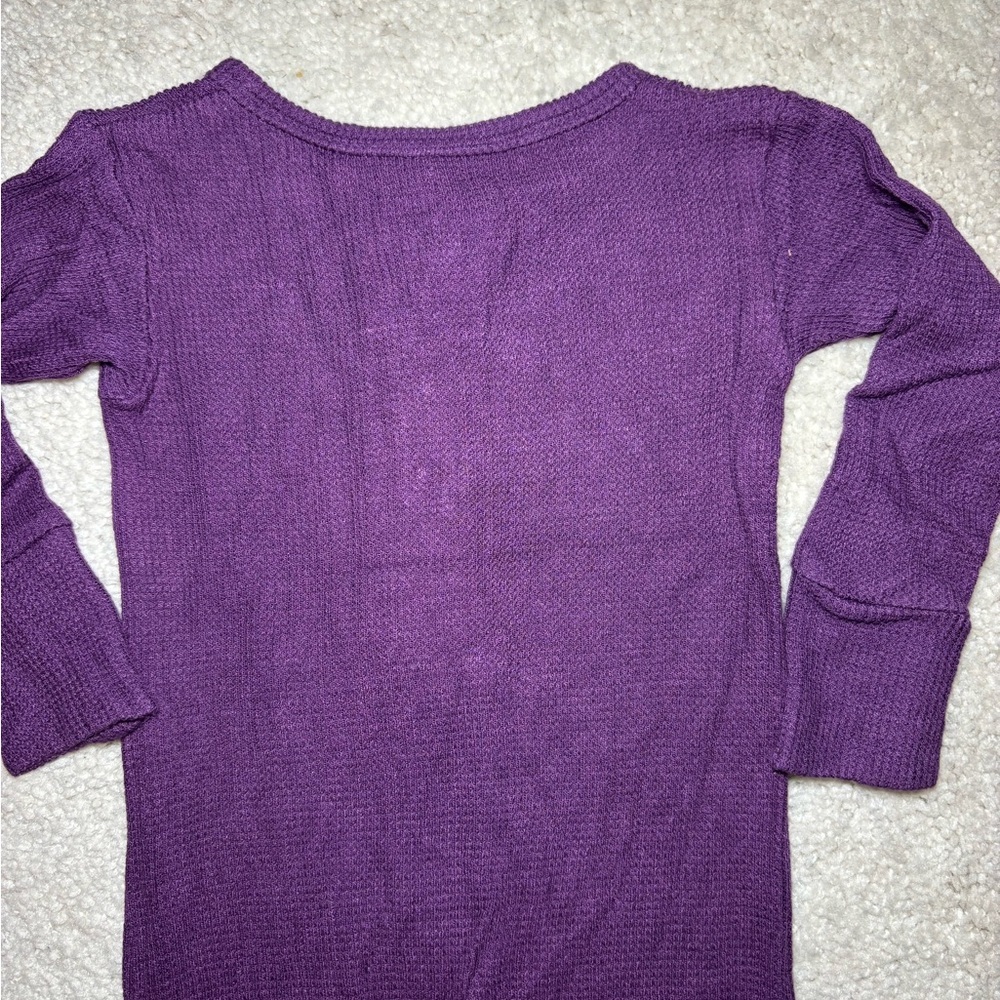 Posh Peanut Violet Waffle Knit Long Sleeve Baby Romper - Picture 6 of 10